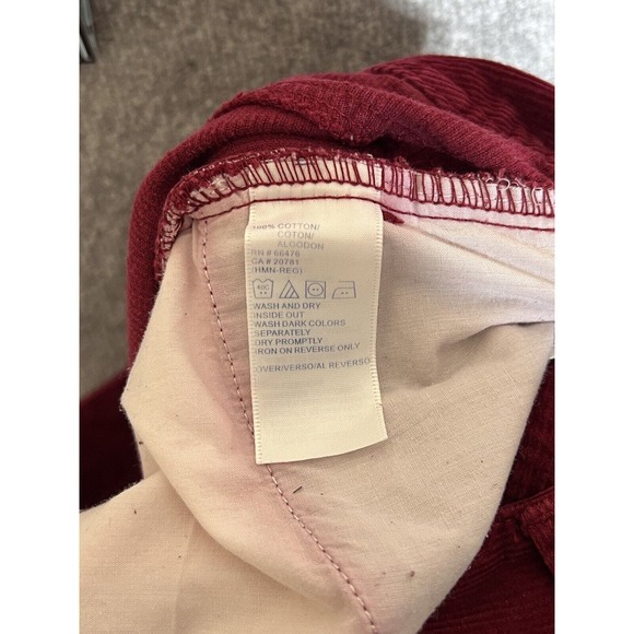 Tommy Hilfiger Bootcut Corduroy Jeans Womens‎ Size 12 Red Cotton Pockets - Picture 6 of 12